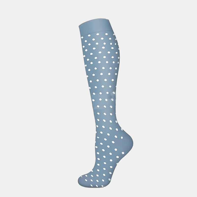 White Polka Dot Compression Socks(3 Pairs) - image 1
