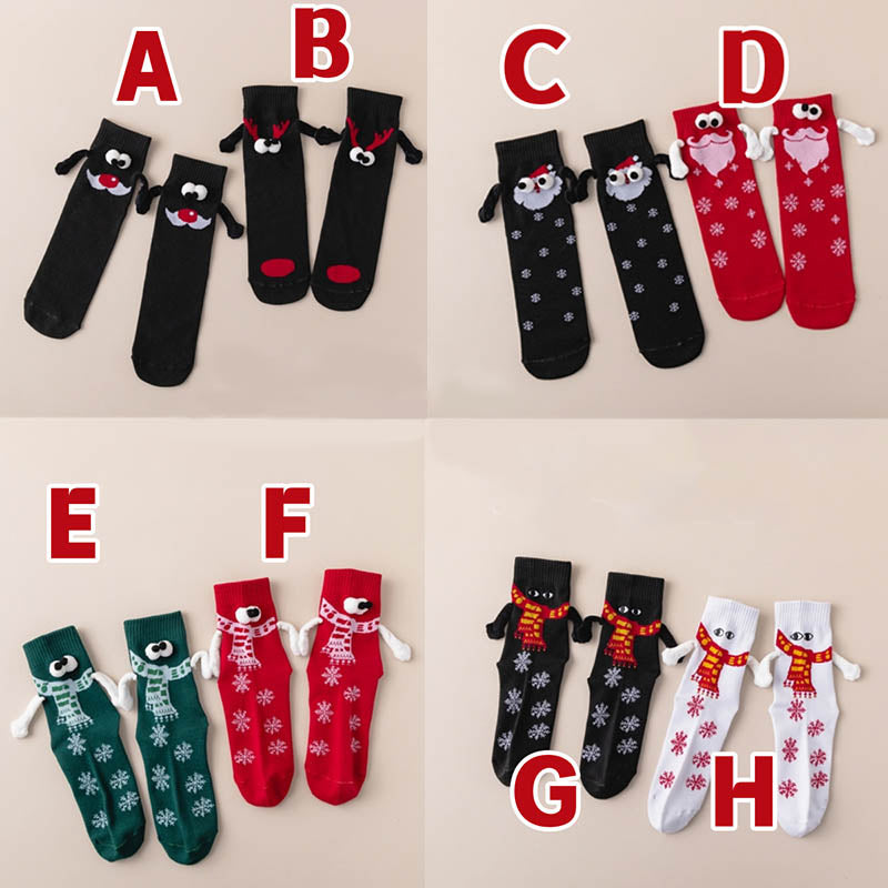 Christmas Holding Hands Quarter Socks(4 Pairs) - E+F+G+H - EU36-44(US3-10) - image 6