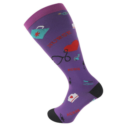 Plus Size Heart Elastic Compression Socks(3 Pairs) - image 3