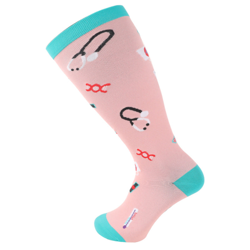 Plus Size Heart Elastic Compression Socks(3 Pairs) - image 2