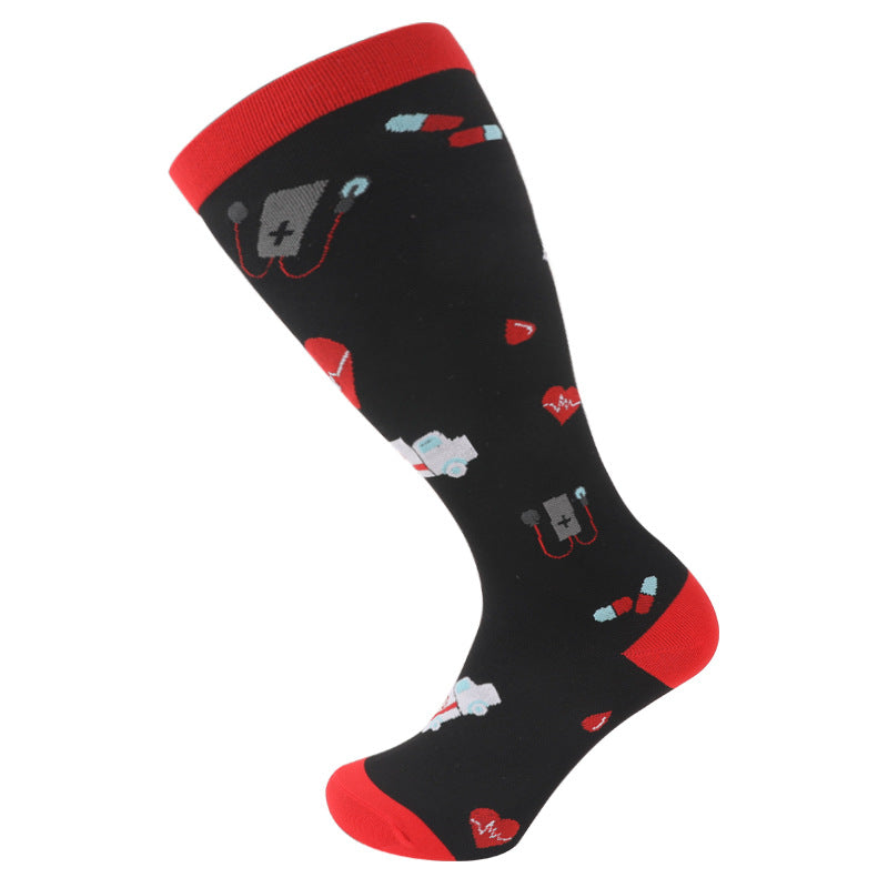 Plus Size Heart Elastic Compression Socks(3 Pairs) - image 4
