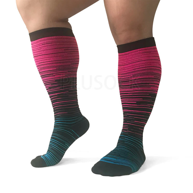 Colorful Cool Lines Plus Size Compression Socks 2XL-7XL - image 10