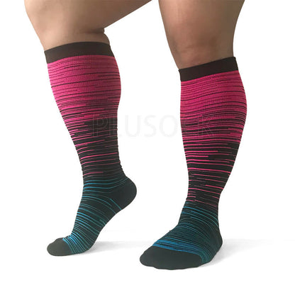 Colorful Cool Lines Plus Size Compression Socks 2XL-7XL - image 10