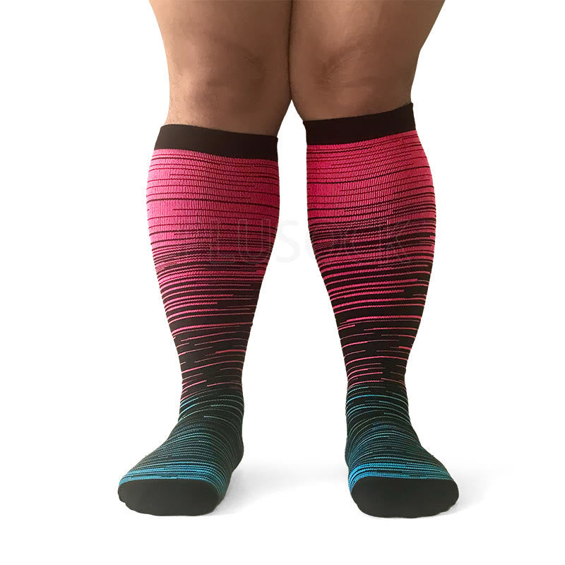 Colorful Cool Lines Plus Size Compression Socks 2XL-7XL - image 12