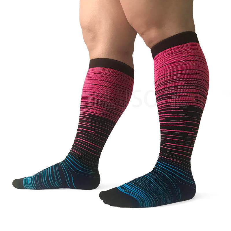 Colorful Cool Lines Plus Size Compression Socks 2XL-7XL - image 11