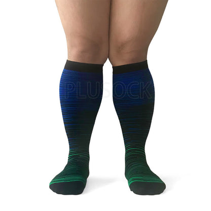 Colorful Cool Lines Plus Size Compression Socks 2XL-7XL(3 Pairs) - image 16