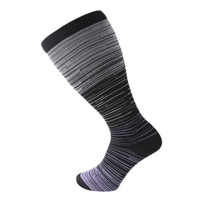 Colorful Cool Lines Plus Size Compression Socks 2XL-7XL(3 Pairs) - Purple - 7XL - image 19
