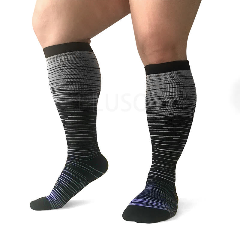 Colorful Cool Lines Plus Size Compression Socks 2XL-7XL - image 14