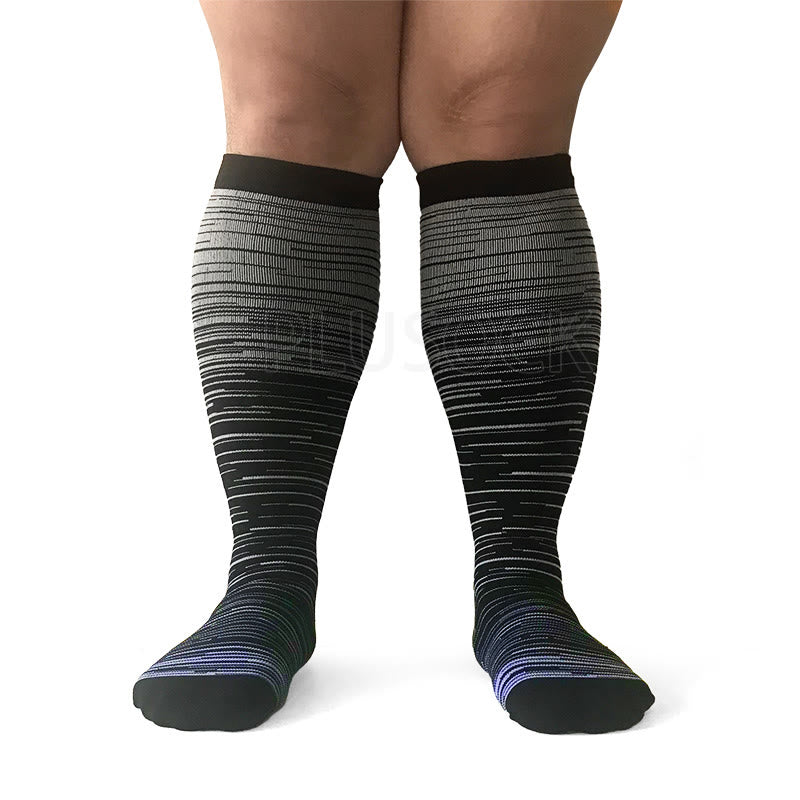 Colorful Cool Lines Plus Size Compression Socks 2XL-7XL(3 Pairs) - image 14