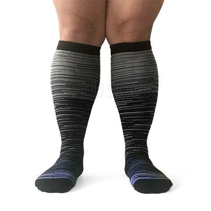 Colorful Cool Lines Plus Size Compression Socks 2XL-7XL - image 15
