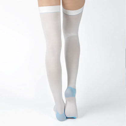 Plus Size White Thigh High Compression Socks - image 2