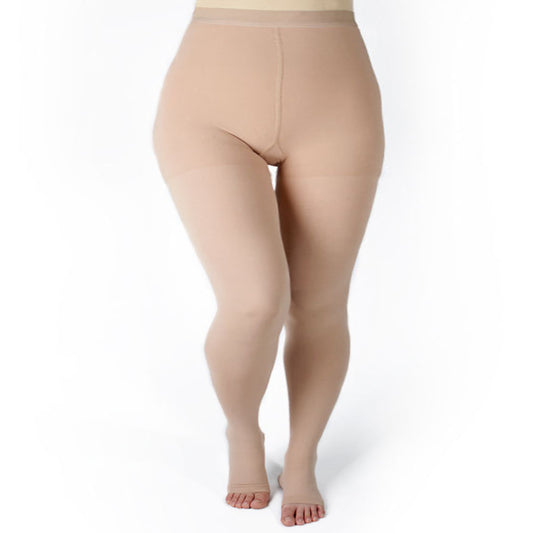 Plus Size Medical Toeless Compression Tights(20-30mmHg) - image 1