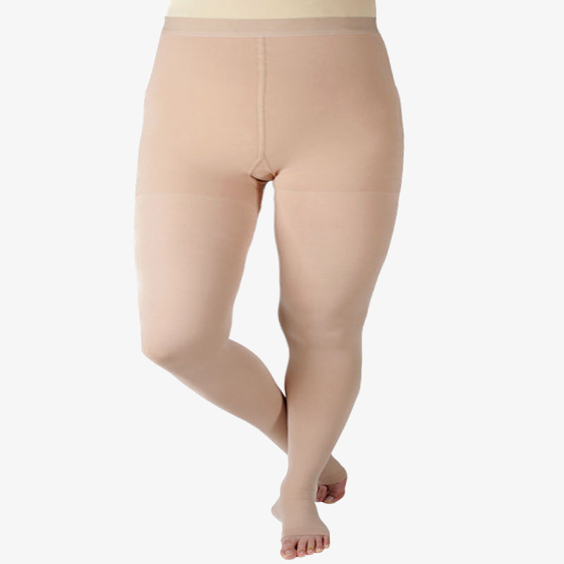 Plus Size Medical Toeless Compression Tights(20-30mmHg) - image 1