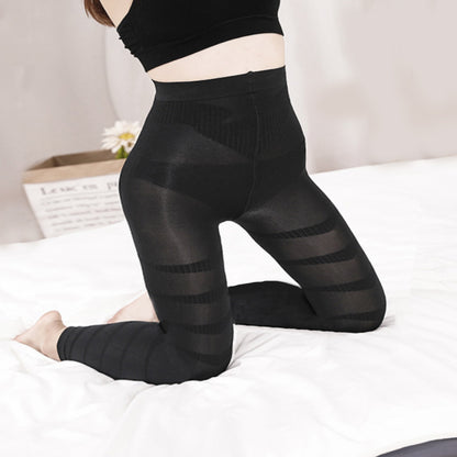 Plus Size Spiral Footless Compression Tights(3 Pairs) - image 2