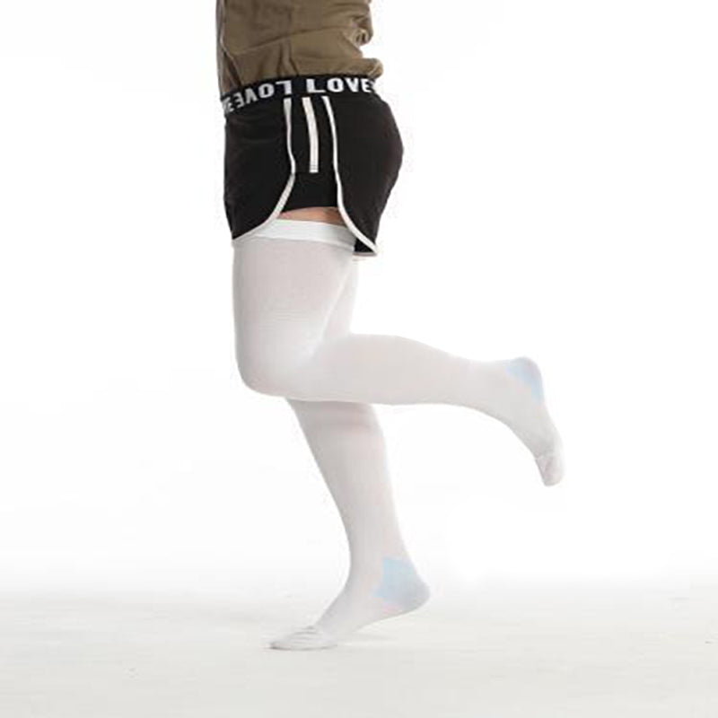 Plus Size White Thigh High Compression Socks - image 7