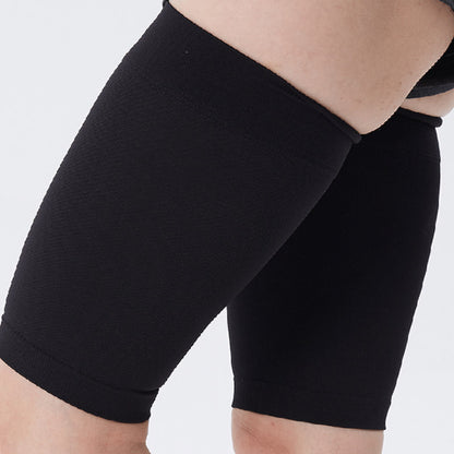 Plus Size Thigh Compression Sleeve Unisex - Black - 4XL - image 17