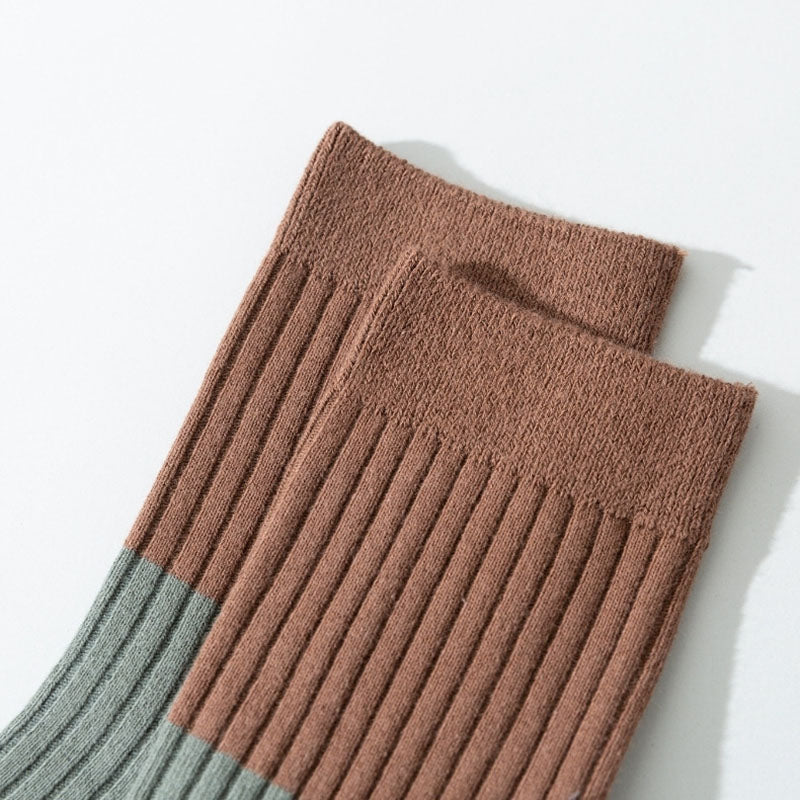 Contrast Color Quarter Socks(5 Pairs) - image 14