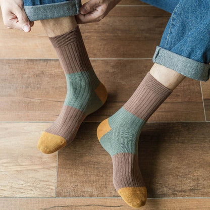 Contrast Color Quarter Socks(5 Pairs) - image 4