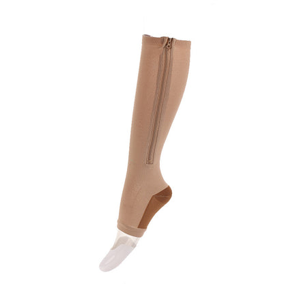 Plus Size Toeless Compression Socks(3 Pairs) - Nude - S/M - image 3
