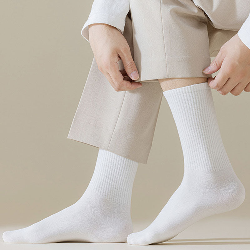 Solid Color Soft Socks(6 Pairs) - image 8