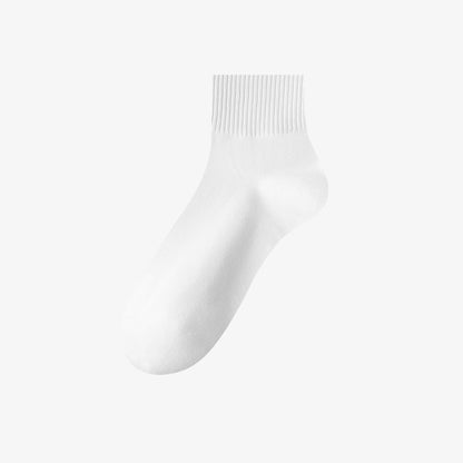 Solid Color Soft Socks(6 Pairs) - White - Ankle - EU36-43(US3-9) - image 17