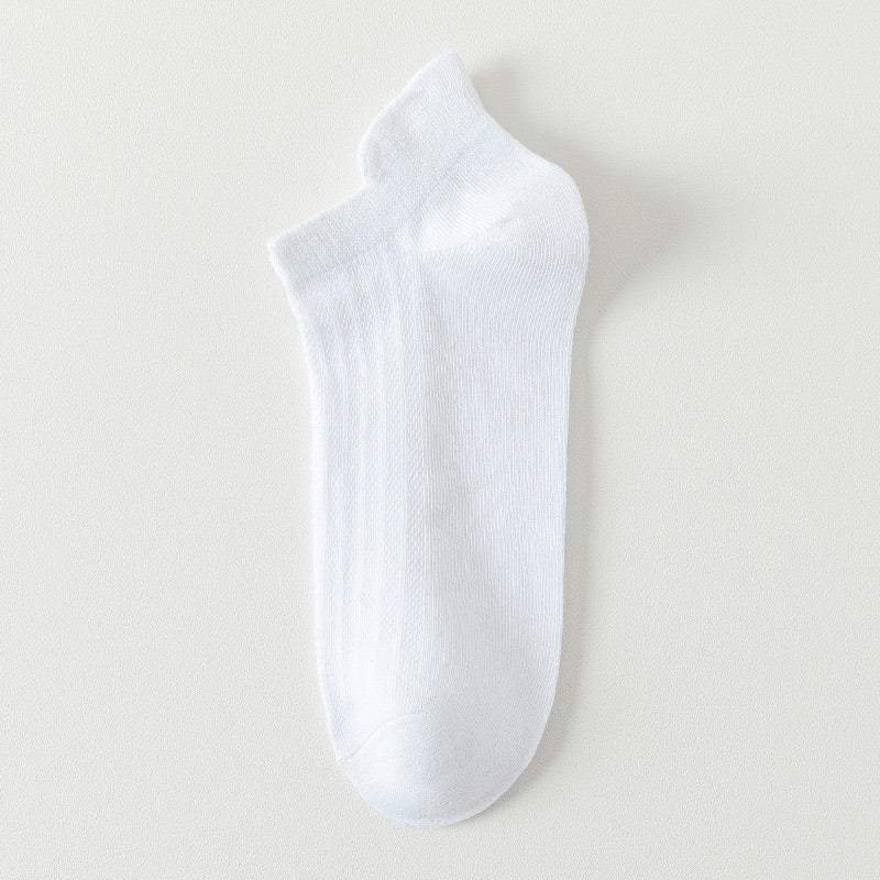 Mesh Breathable Ankle Socks(10 Pairs) - White - EU44-50(US10-15) - image 12