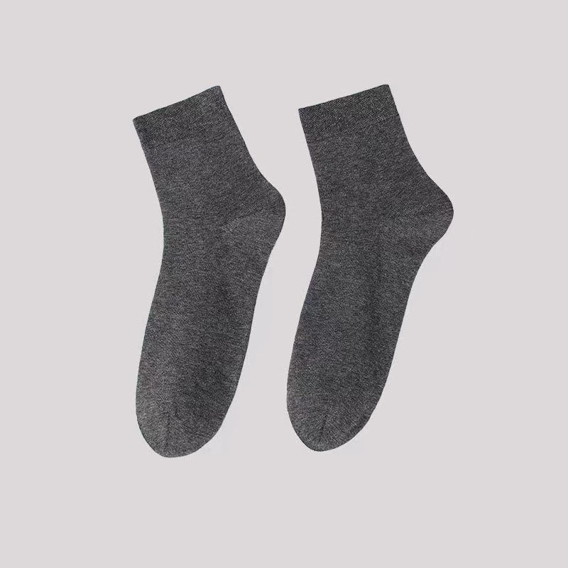 Solid Color Casual Quarter Socks(5 Pairs) - Dark Grey - EU42-48(US8.5-13) - image 7