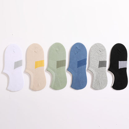 Plus Size Classic Color Breathableal Ankle Socks(6 Pairs)