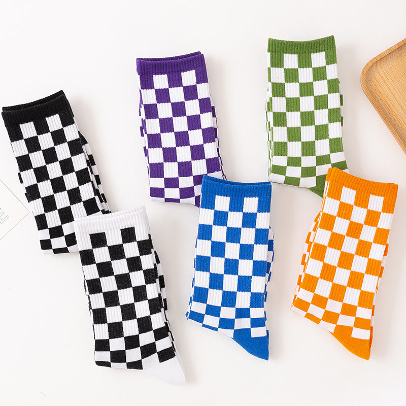 Checkerboard Quarter Socks(6 Pairs) - Multicolor - EU36-42(US3-8.5) - image 13
