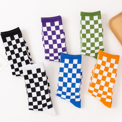 Checkerboard Quarter Socks(6 Pairs) - Multicolor - EU36-42(US3-8.5) - image 13