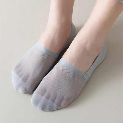 Plus Size Ice Silk No Show Socks(5 Pairs)