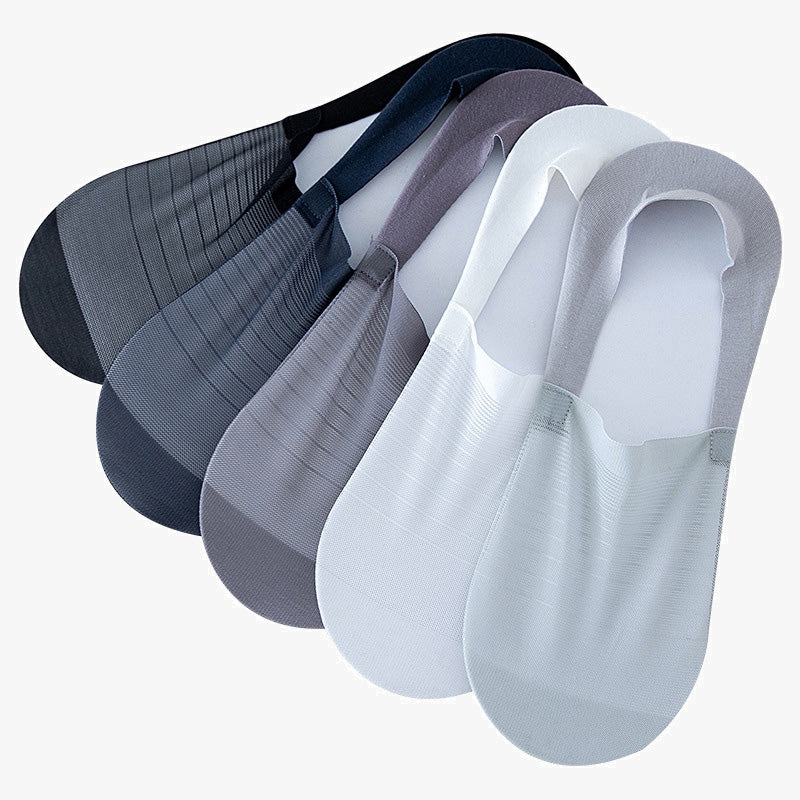 Plus Size Ice Silk No Show Socks(5 Pairs)