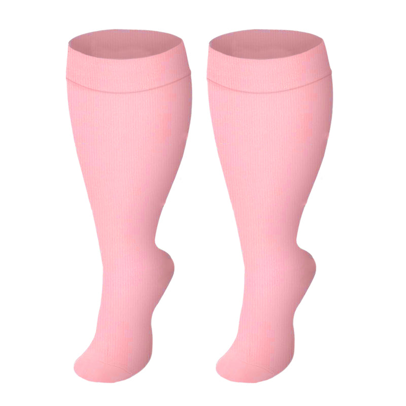 Plus Size Pink Series Compression Socks(3 Pairs) - Pink - 4XL - image 5