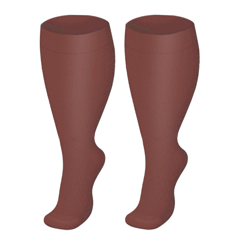 Plus Size Pink Series Compression Socks(3 Pairs) - Wine - 4XL - image 6