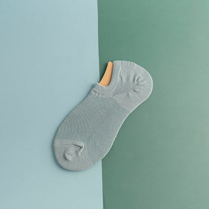 Mesh Non-slip Silicone Ankle Socks(11 Pairs) - Light Blue - EU44-50(US10-15) - image 17