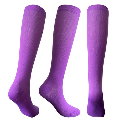Solid Color Sport Compression Socks(3 Pairs) - image 4