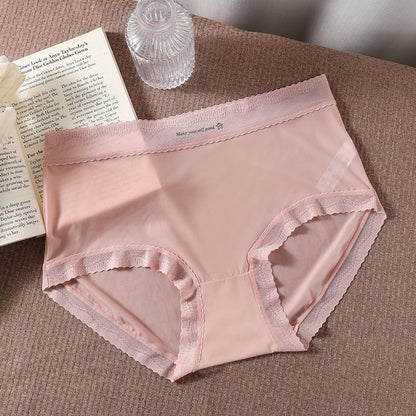 Ultra Thin Ice Silk Panty(3 Packs) - Pink - 3XL - image 10