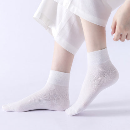 Solid Color Skin Friendly Quarter Socks(10 Pairs) - image 4