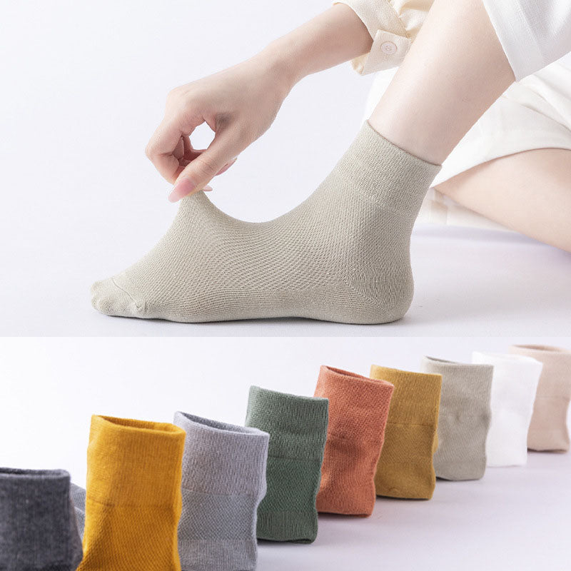 Solid Color Skin Friendly Quarter Socks(10 Pairs) - image 8