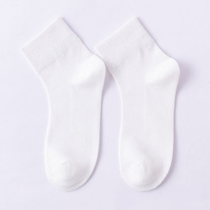 Solid Color Skin Friendly Quarter Socks(10 Pairs) - White - EU36-38(US3-5) - image 13