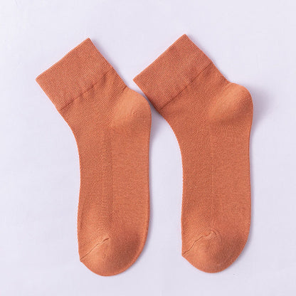 Solid Color Skin Friendly Quarter Socks(10 Pairs) - Orange - EU36-38(US3-5) - image 15