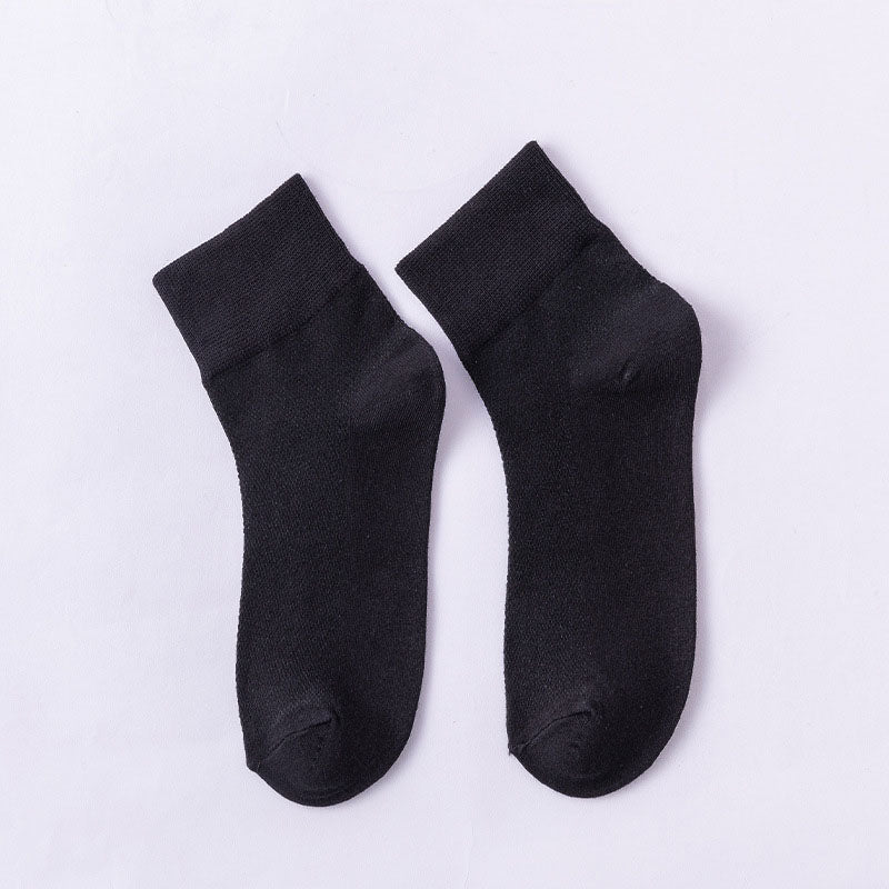 Solid Color Skin Friendly Quarter Socks(10 Pairs) - Black - EU36-38(US3-5) - image 12