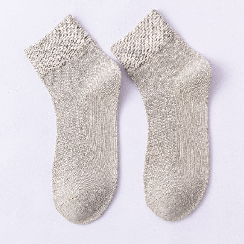 Solid Color Skin Friendly Quarter Socks(10 Pairs) - Light Gray - EU36-38(US3-5) - image 19