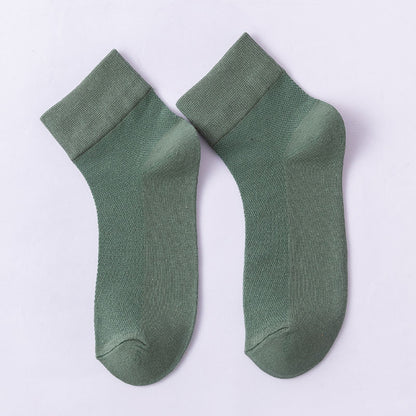 Solid Color Skin Friendly Quarter Socks(10 Pairs) - Green - EU36-38(US3-5) - image 21