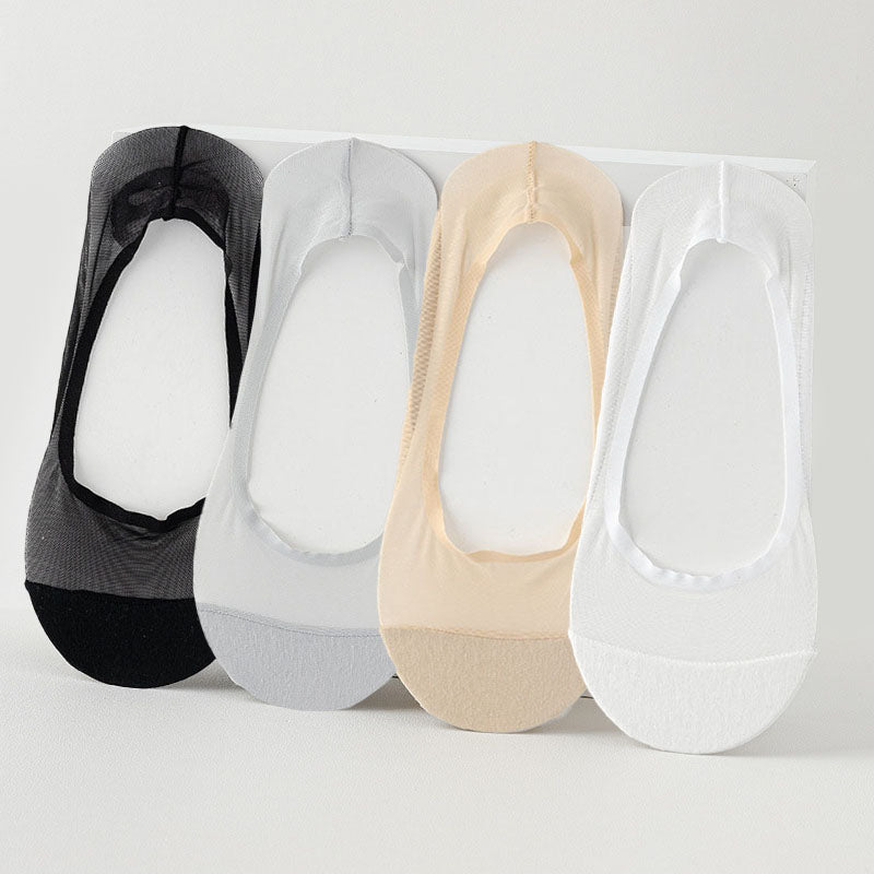 Ice Silk Mesh No Show Socks(4 Pairs) - Multicolor - EU36-38(US3-5) - image 11