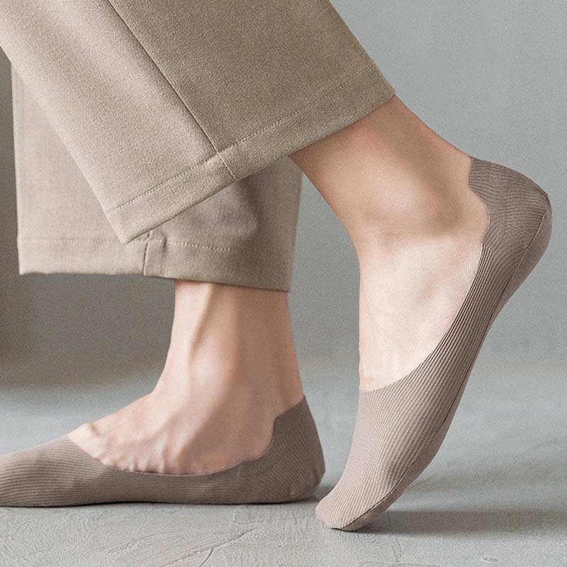 Ice Silk Striped No Show Socks(6 Pairs) - image 3