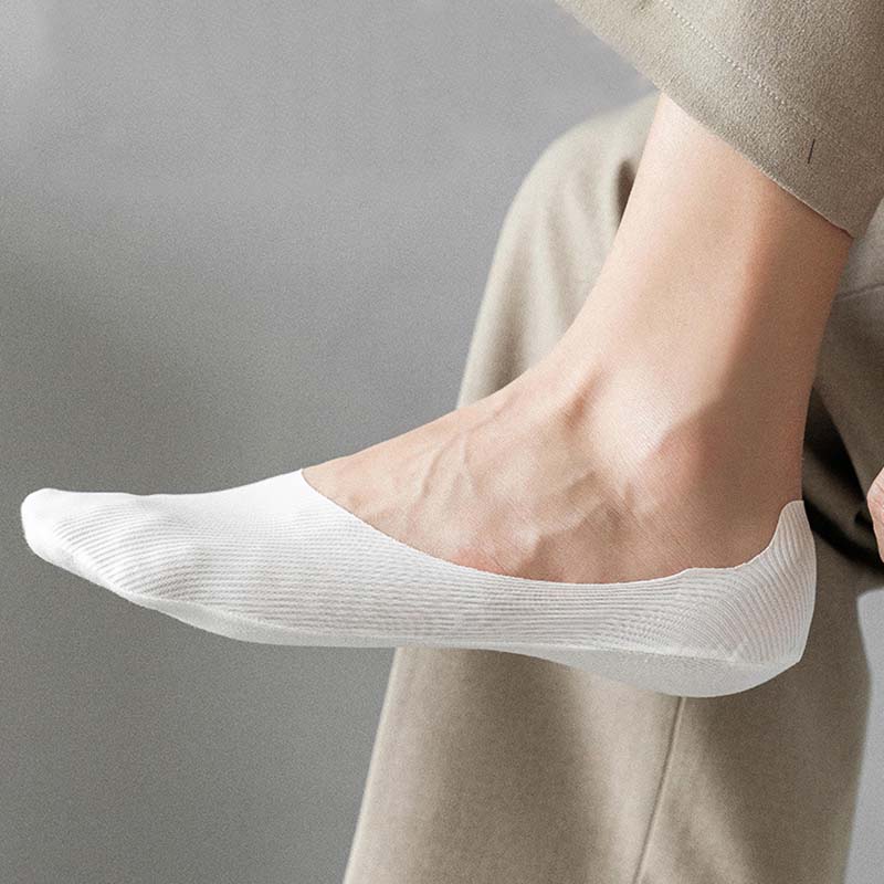 Plus Size Ice Silk Striped No Show Socks(6 Pairs)