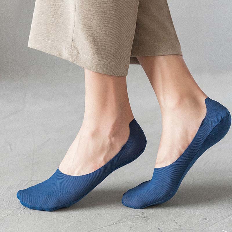 Ice Silk Striped No Show Socks(6 Pairs) - image 5