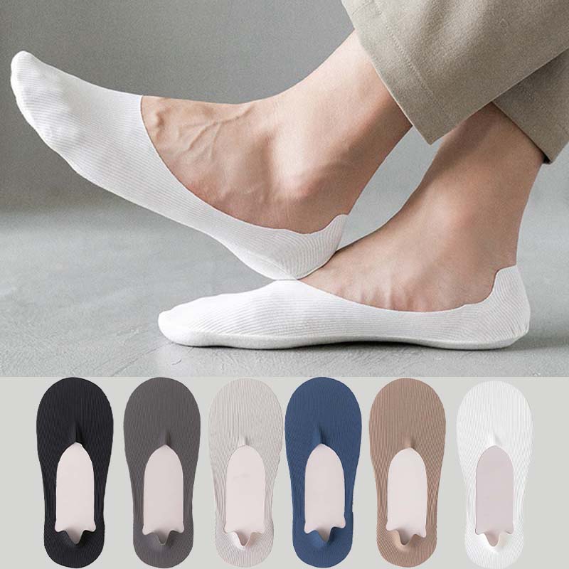 Ice Silk Striped No Show Socks(6 Pairs) - image 0
