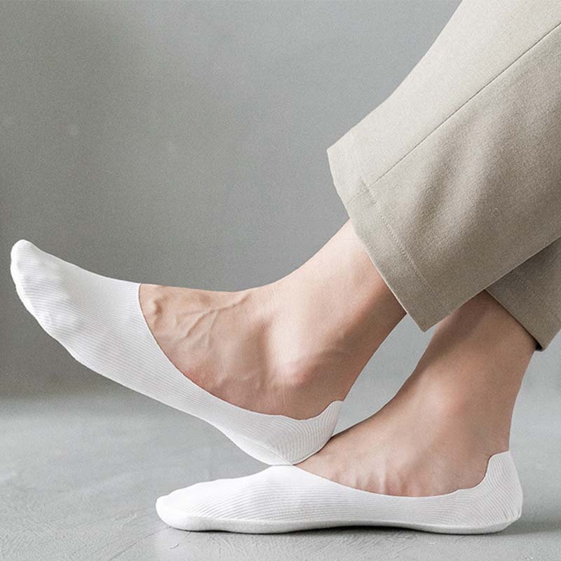 Plus Size Ice Silk Striped No Show Socks(6 Pairs)